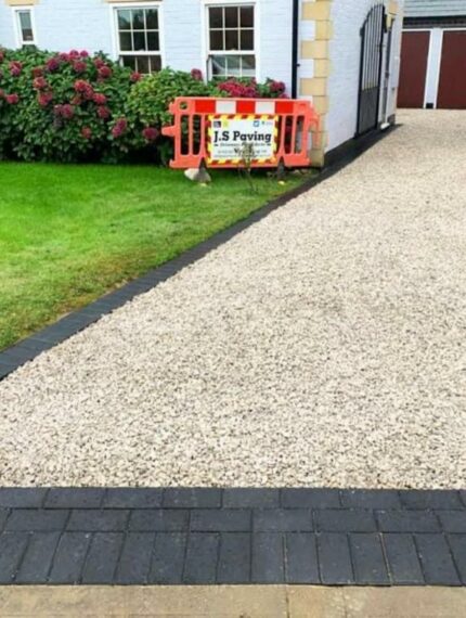 Gravel and paving driveway